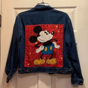 Vintage Mickey Mouse Beaded Jean Jacket